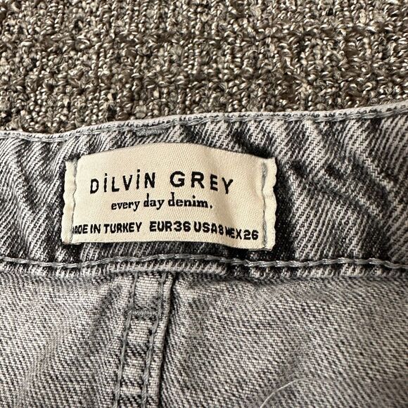 Dilvin Jeans Women’s Size 8 Straight Leg High Rise Distressed Grey Mom - Picture 7 of 8